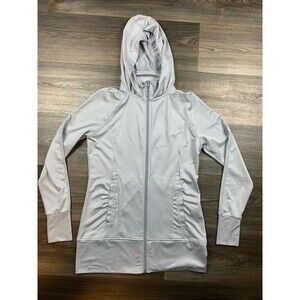 Mondetta Women's Hoodie Zip Up Sweatshirt Gray Jacket Stretchable Sweater Size S